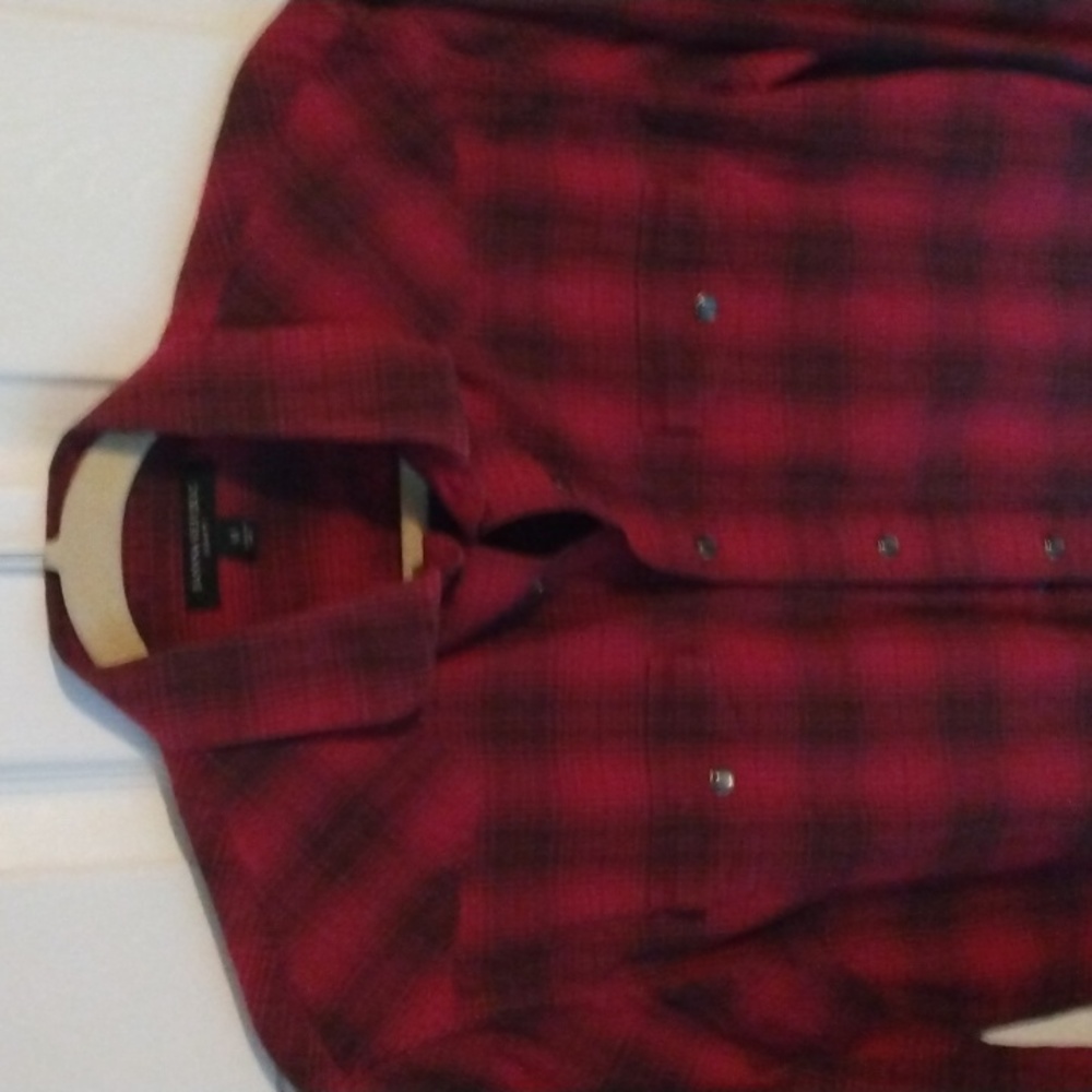 Banana Republic Smokey Snaps Men's Long Sleeve Shirt size Medium Slim Fit - Picture 3 of 11